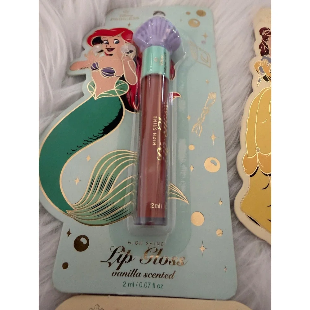 Disney Princess High Shine Lip Gloss Set Ariel Belle Jasmine Cinderella 6 Pack